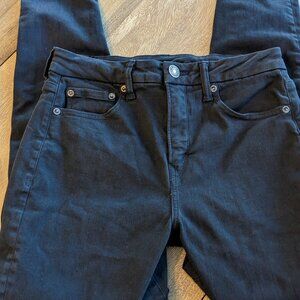 American Eagle, Solid Black Next Level Premium Curvy Hi-Rise Jeggings, Size 6